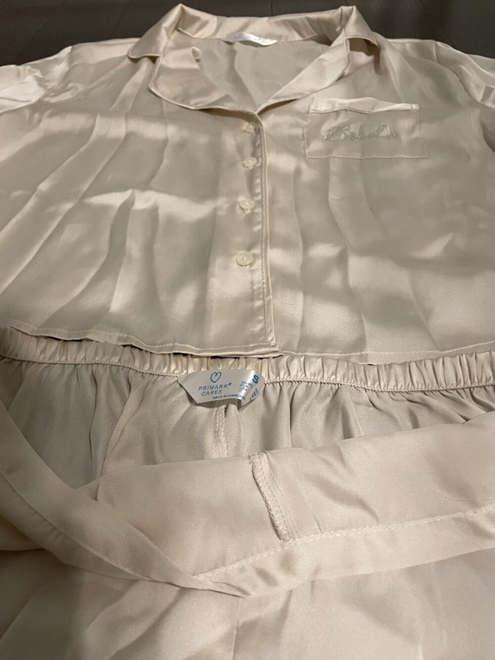 Primark Bride Satin Pajama Set with Rhinestone Lettering - Picture 8 of 12